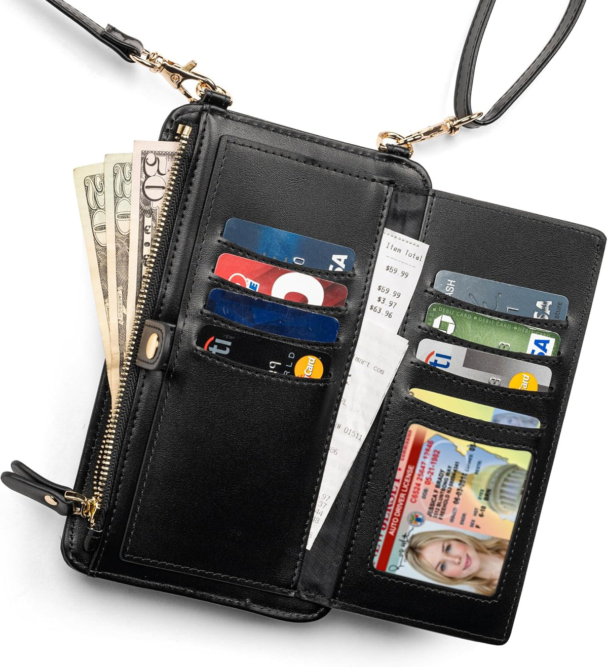 Crossbody Phone Purse for Women – RFID Phone Case Wallet w/Magnetic Closure & Separate Zipper Pocket Crossbody Bag