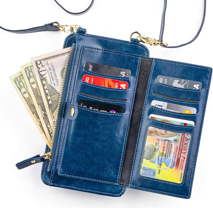 Crossbody Phone Purse for Women – RFID Phone Case Wallet w/Magnetic Closure & Separate Zipper Pocket Crossbody Bag