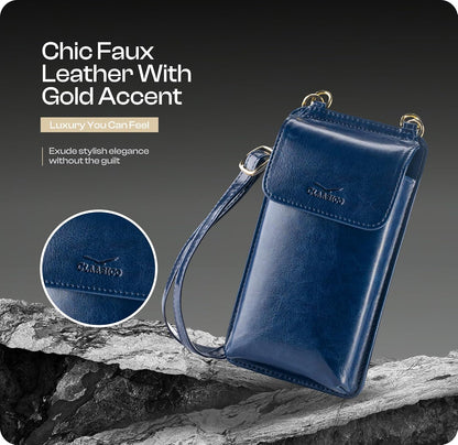 Crossbody Phone Purse for Women – RFID Phone Case Wallet w/Magnetic Closure & Separate Zipper Pocket Crossbody Bag