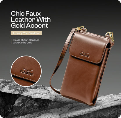 Crossbody Phone Purse for Women – RFID Phone Case Wallet w/Magnetic Closure & Separate Zipper Pocket Crossbody Bag