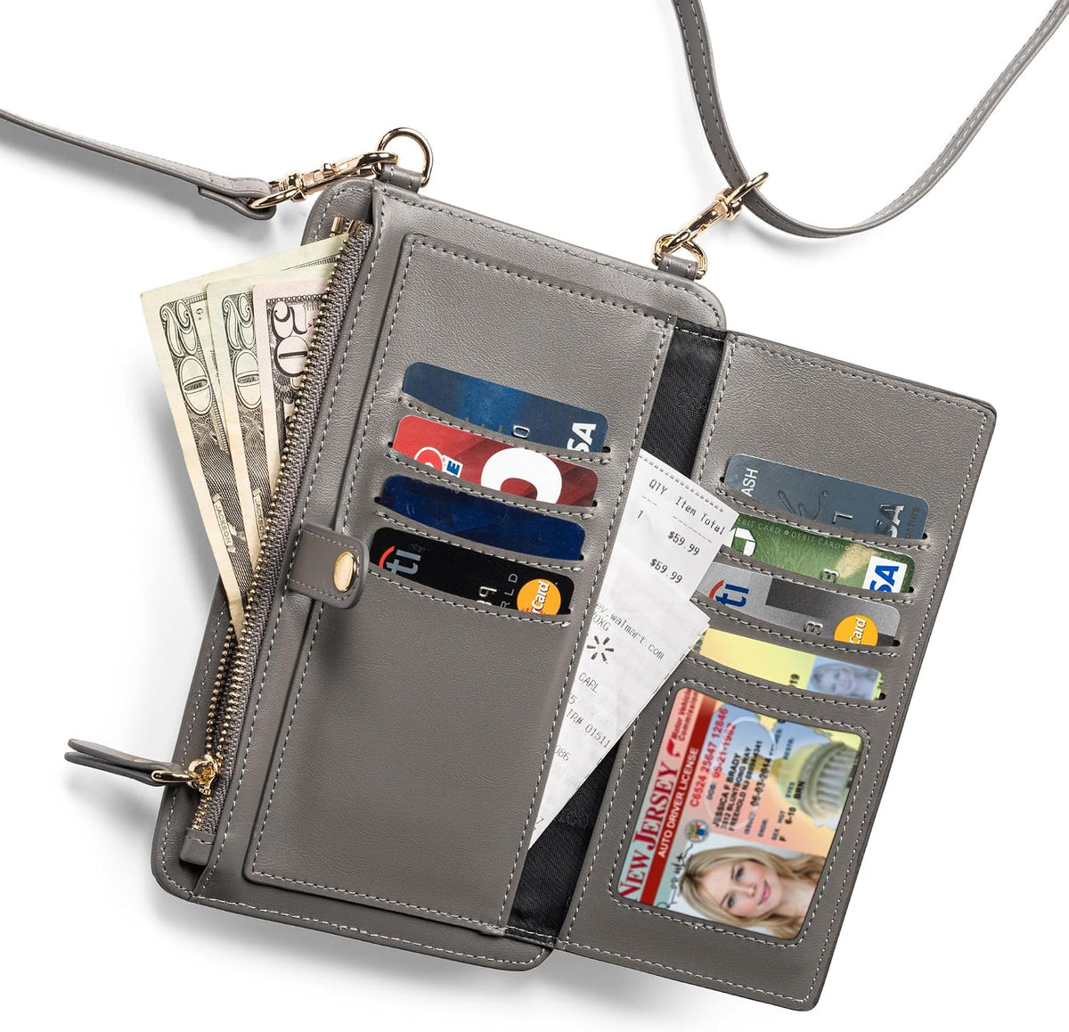 Crossbody Phone Purse for Women – RFID Phone Case Wallet w/Magnetic Closure & Separate Zipper Pocket Crossbody Bag