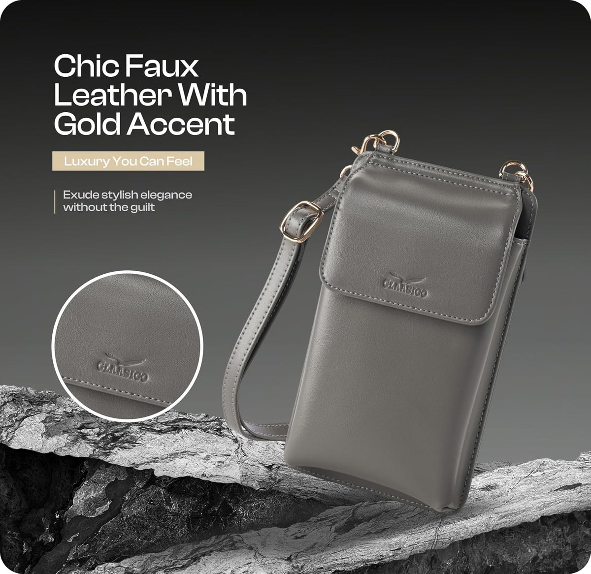 Crossbody Phone Purse for Women – RFID Phone Case Wallet w/Magnetic Closure & Separate Zipper Pocket Crossbody Bag