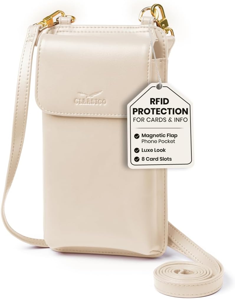 Crossbody Phone Purse for Women – RFID Phone Case Wallet w/Magnetic Closure & Separate Zipper Pocket Crossbody Bag
