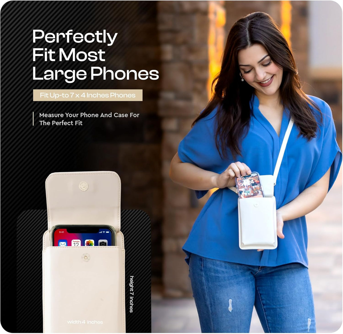 Crossbody Phone Purse for Women – RFID Phone Case Wallet w/Magnetic Closure & Separate Zipper Pocket Crossbody Bag