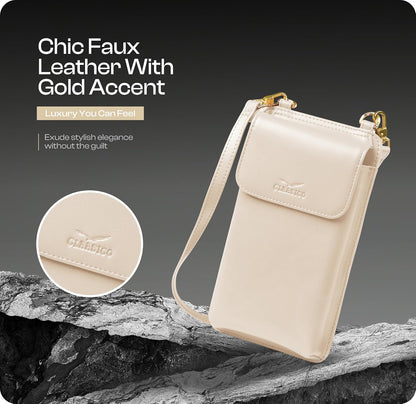 Crossbody Phone Purse for Women – RFID Phone Case Wallet w/Magnetic Closure & Separate Zipper Pocket Crossbody Bag