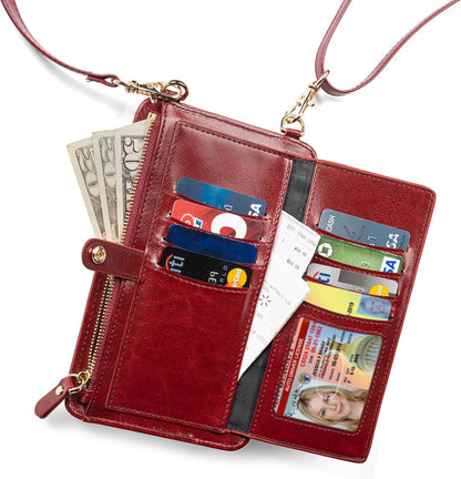 Crossbody Phone Purse for Women – RFID Phone Case Wallet w/Magnetic Closure & Separate Zipper Pocket Crossbody Bag