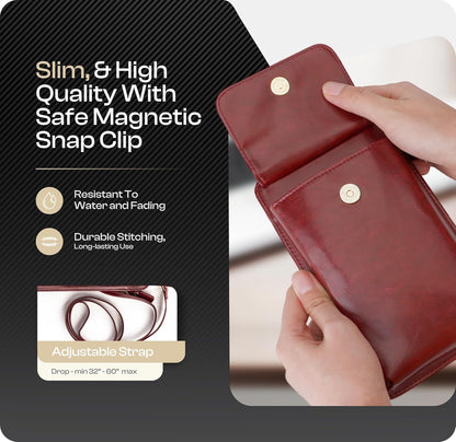 Crossbody Phone Purse for Women – RFID Phone Case Wallet w/Magnetic Closure & Separate Zipper Pocket Crossbody Bag