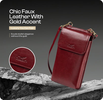 Crossbody Phone Purse for Women – RFID Phone Case Wallet w/Magnetic Closure & Separate Zipper Pocket Crossbody Bag