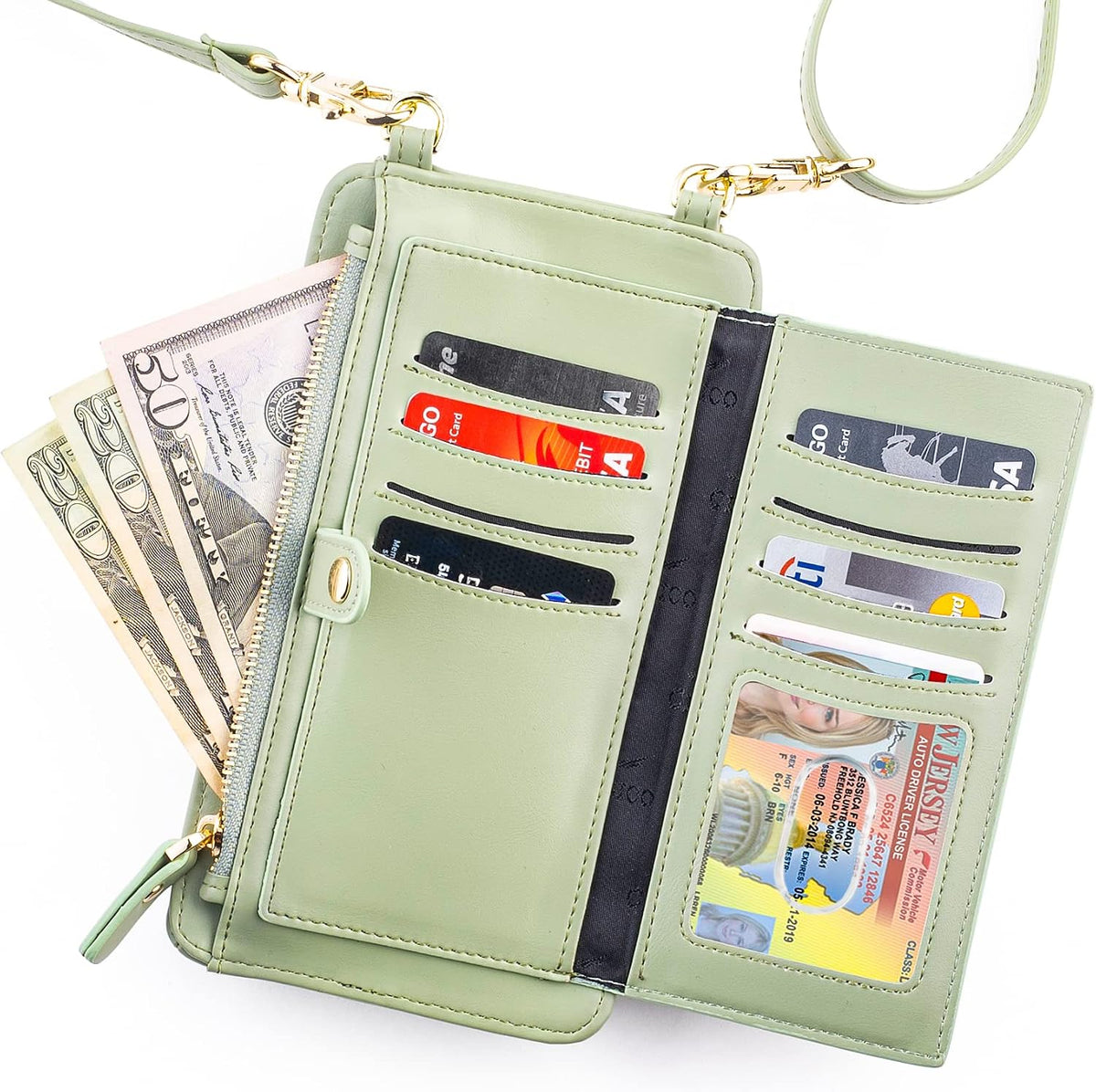 Crossbody Phone Purse for Women – RFID Phone Case Wallet w/Magnetic Closure & Separate Zipper Pocket Crossbody Bag
