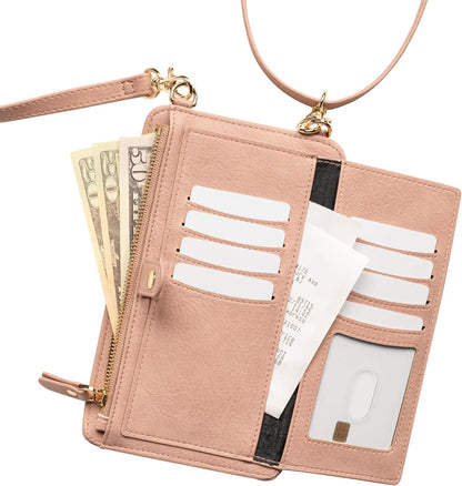 Crossbody Phone Purse for Women – RFID Phone Case Wallet w/Magnetic Closure & Separate Zipper Pocket Crossbody Bag