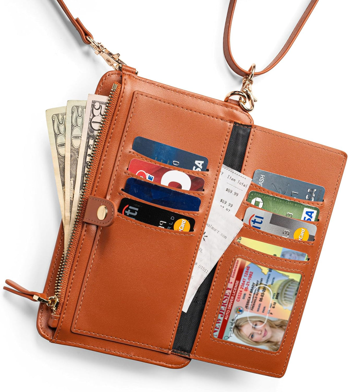 Crossbody Phone Purse for Women – RFID Phone Case Wallet w/Magnetic Closure & Separate Zipper Pocket Crossbody Bag