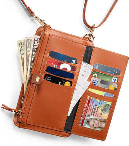 Crossbody Phone Purse for Women – RFID Phone Case Wallet w/Magnetic Closure & Separate Zipper Pocket Crossbody Bag