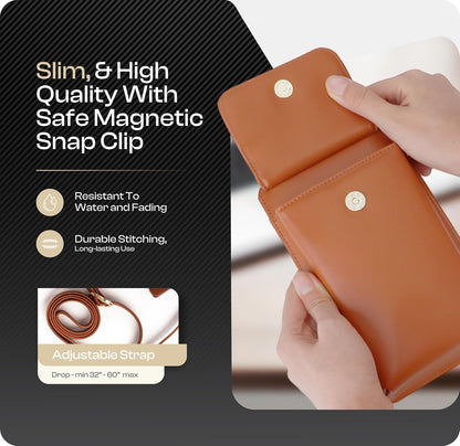 Crossbody Phone Purse for Women – RFID Phone Case Wallet w/Magnetic Closure & Separate Zipper Pocket Crossbody Bag