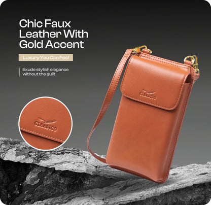 Crossbody Phone Purse for Women – RFID Phone Case Wallet w/Magnetic Closure & Separate Zipper Pocket Crossbody Bag