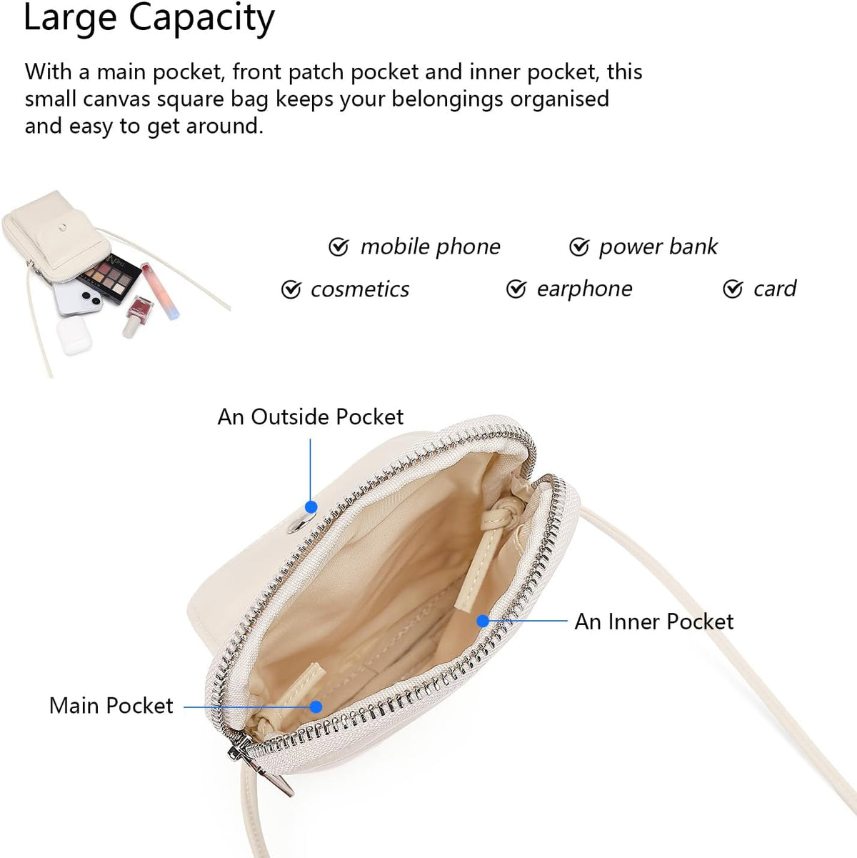 nylon Crossbody Lanyard Mobile Phone Bag Stylish Accessory With Adjustable Strap - Colors A