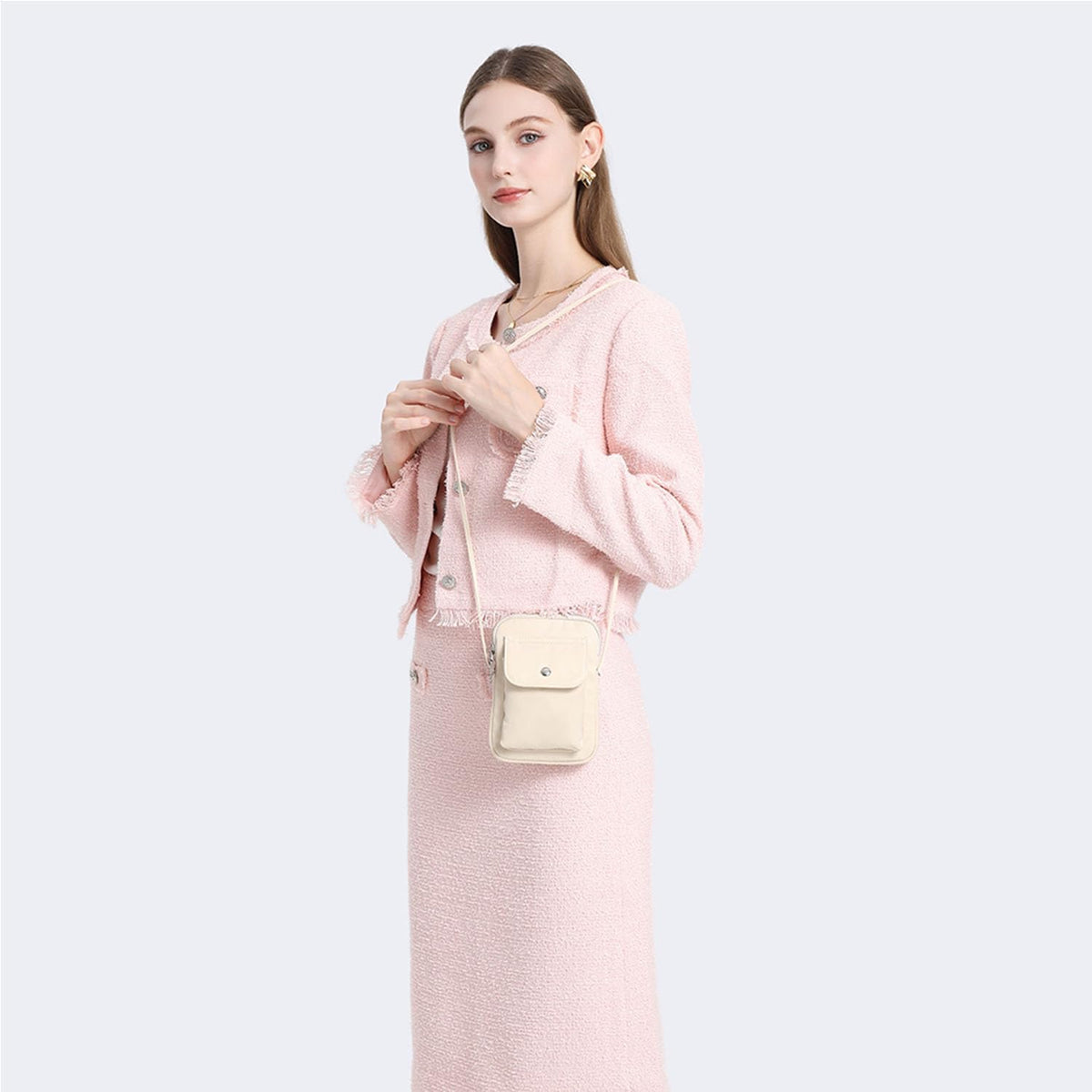 nylon Crossbody Lanyard Mobile Phone Bag Stylish Accessory With Adjustable Strap - Colors A