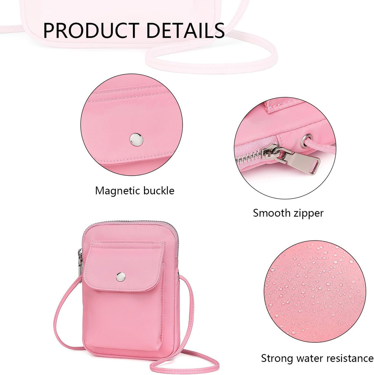 nylon Crossbody Lanyard Mobile Phone Bag Stylish Accessory With Adjustable Strap - Colors A