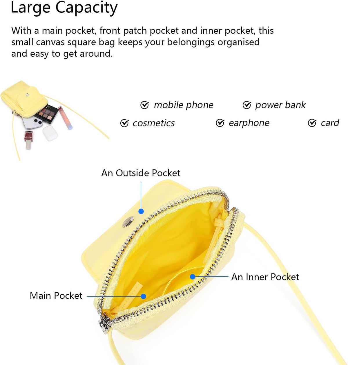 nylon Crossbody Lanyard Mobile Phone Bag Stylish Accessory With Adjustable Strap - Colors A