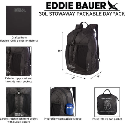 Stowaway Packable Backpack | Travel | Outdoor | Lightweight | Foldable | Durable | Ripstop Polyester | 30L - Dark Forest