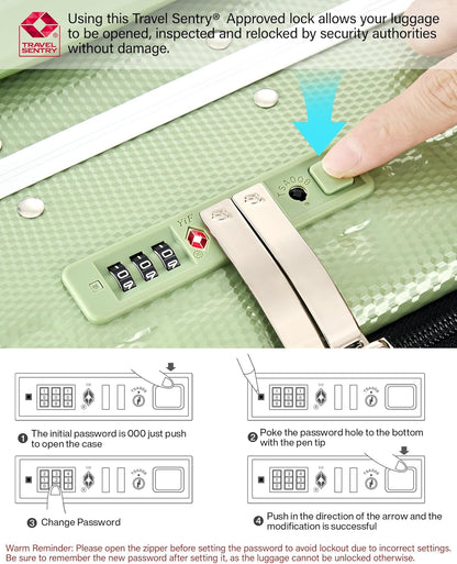 16 Inch Underseat Carry On Luggage with Wheels,Small Hard Shell Suitcases for Weekender,Top Opening Lightweight Travel Luggage Suitcase for Womem Men,Ivory White.