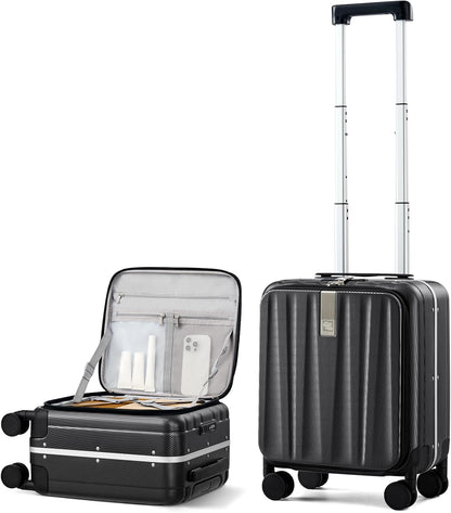 16 Inch Underseat Carry On Luggage with Wheels,Small Hard Shell Suitcases for Weekender,Top Opening Lightweight Travel Luggage Suitcase for Womem Men,Ivory White.