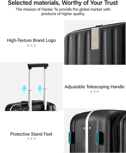 16 Inch Underseat Carry On Luggage with Wheels,Small Hard Shell Suitcases for Weekender,Top Opening Lightweight Travel Luggage Suitcase for Womem Men,Ivory White.