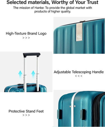 16 Inch Underseat Carry On Luggage with Wheels,Small Hard Shell Suitcases for Weekender,Top Opening Lightweight Travel Luggage Suitcase for Womem Men,Ivory White.