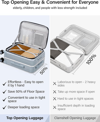 16 Inch Underseat Carry On Luggage with Wheels,Small Hard Shell Suitcases for Weekender,Top Opening Lightweight Travel Luggage Suitcase for Womem Men,Ivory White.