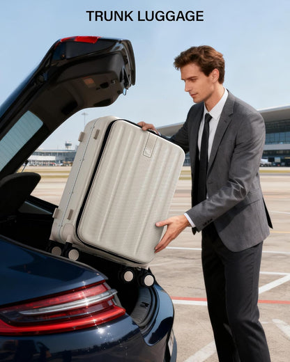 16 Inch Underseat Carry On Luggage with Wheels,Small Hard Shell Suitcases for Weekender,Top Opening Lightweight Travel Luggage Suitcase for Womem Men,Ivory White.