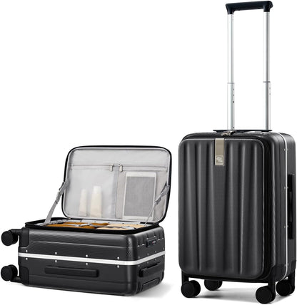 16 Inch Underseat Carry On Luggage with Wheels,Small Hard Shell Suitcases for Weekender,Top Opening Lightweight Travel Luggage Suitcase for Womem Men,Ivory White.