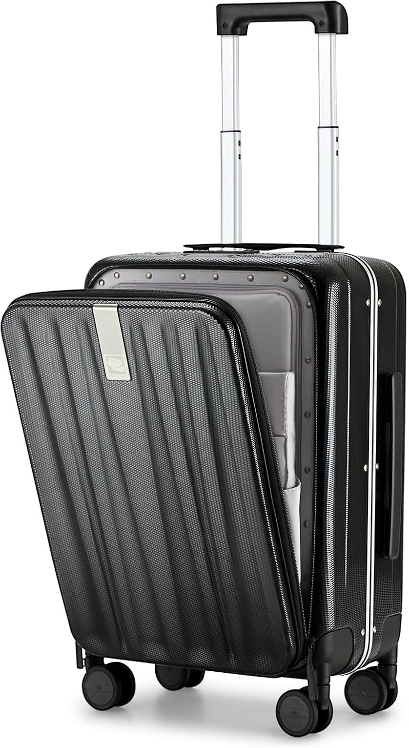 16 Inch Underseat Carry On Luggage with Wheels,Small Hard Shell Suitcases for Weekender,Top Opening Lightweight Travel Luggage Suitcase for Womem Men,Ivory White.