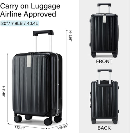 16 Inch Underseat Carry On Luggage with Wheels,Small Hard Shell Suitcases for Weekender,Top Opening Lightweight Travel Luggage Suitcase for Womem Men,Ivory White.