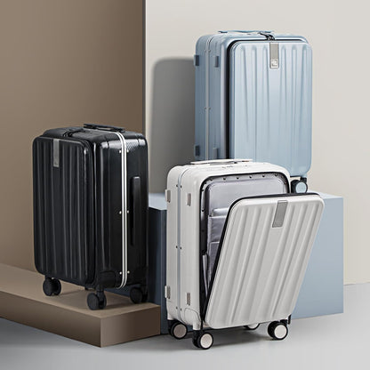 16 Inch Underseat Carry On Luggage with Wheels,Small Hard Shell Suitcases for Weekender,Top Opening Lightweight Travel Luggage Suitcase for Womem Men,Ivory White.