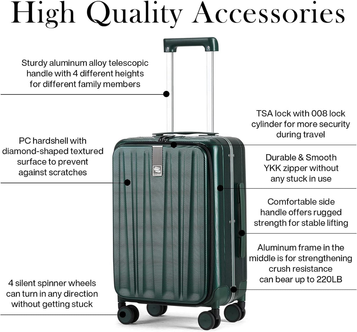 16 Inch Underseat Carry On Luggage with Wheels,Small Hard Shell Suitcases for Weekender,Top Opening Lightweight Travel Luggage Suitcase for Womem Men,Ivory White.