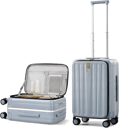 16 Inch Underseat Carry On Luggage with Wheels,Small Hard Shell Suitcases for Weekender,Top Opening Lightweight Travel Luggage Suitcase for Womem Men,Ivory White.