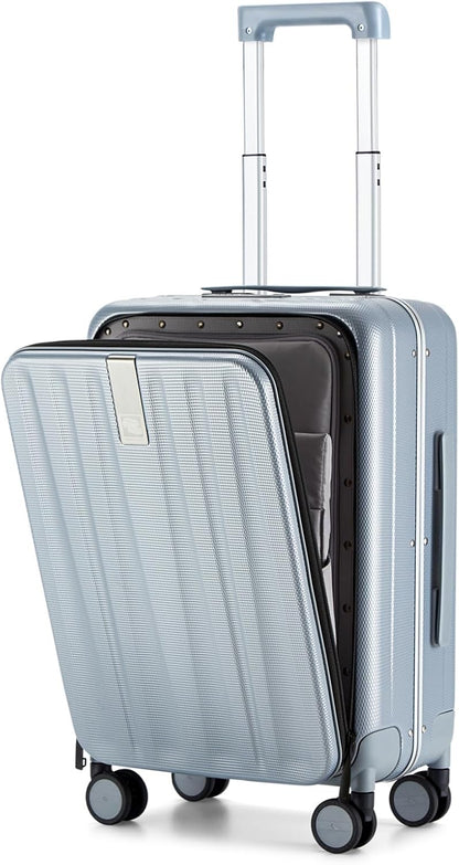 16 Inch Underseat Carry On Luggage with Wheels,Small Hard Shell Suitcases for Weekender,Top Opening Lightweight Travel Luggage Suitcase for Womem Men,Ivory White.