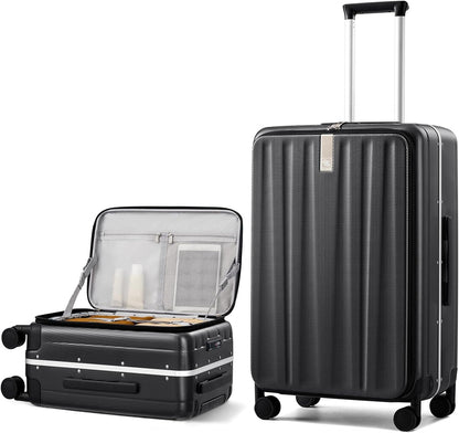 16 Inch Underseat Carry On Luggage with Wheels,Small Hard Shell Suitcases for Weekender,Top Opening Lightweight Travel Luggage Suitcase for Womem Men,Ivory White.