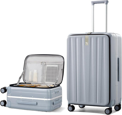 16 Inch Underseat Carry On Luggage with Wheels,Small Hard Shell Suitcases for Weekender,Top Opening Lightweight Travel Luggage Suitcase for Womem Men,Ivory White.