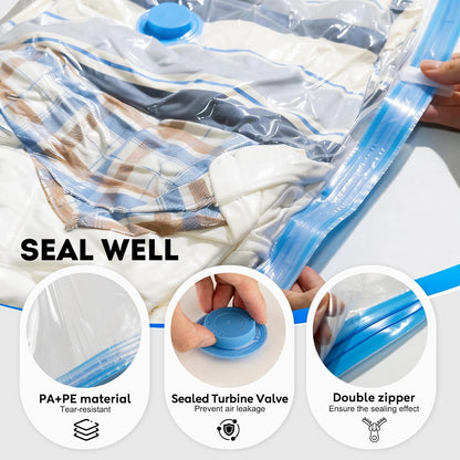 Travel Vacuum Bags with -4000Pa Electric pump, 15 Pack Vacuum Seal Bags for Clothing Travel in 3 Combo sizes, Space Saver Vacuum Storage Bags, Saving up to 80% of Space (15 Combo Pack)