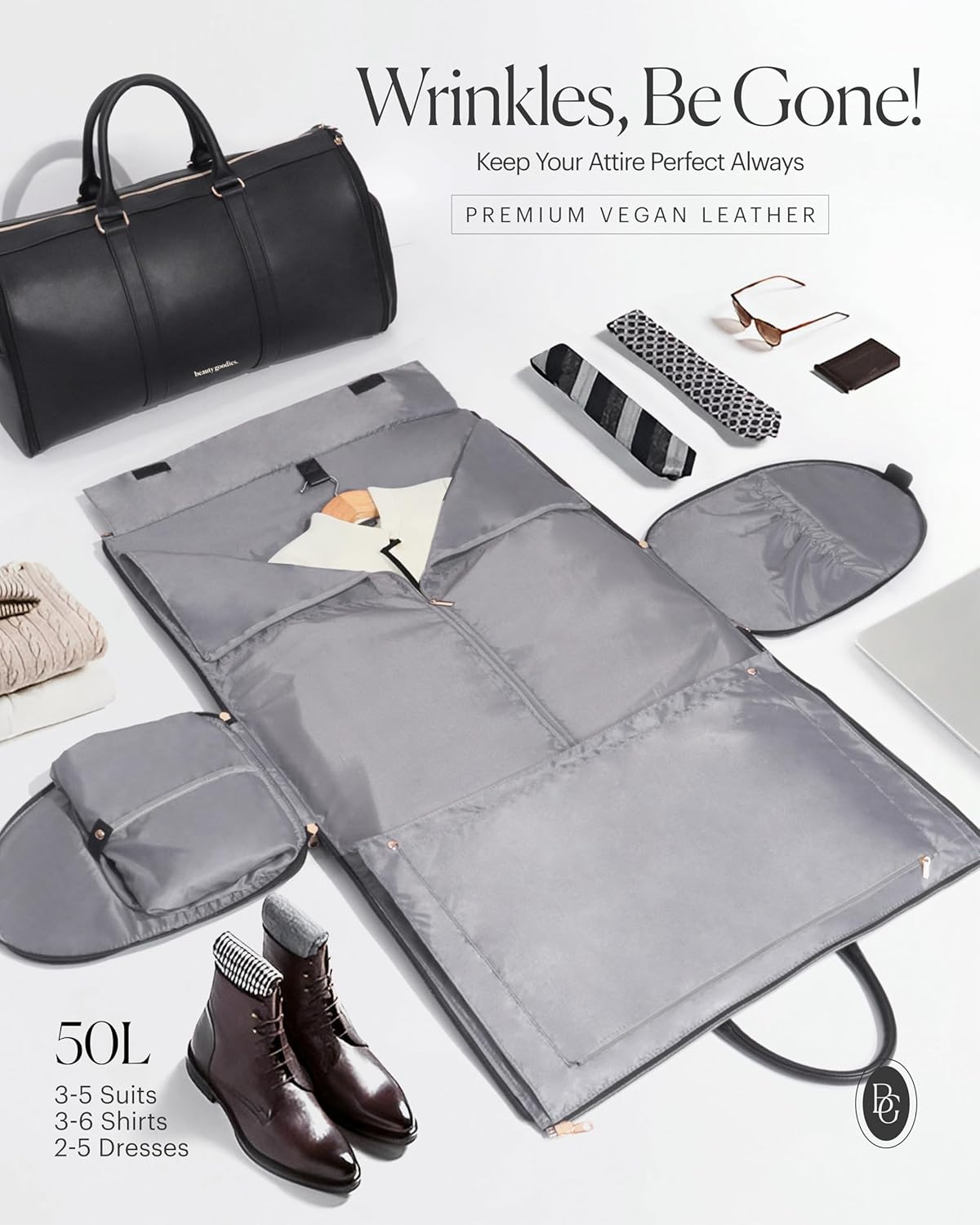 Travel Garment Bag Carry On, Convertible Garment Bags for Travel Suits and Dresses Folding, Garment Duffle Bags for Travel Carry On, Garment Duffel Bags for Travel, Carry on Garment Bag