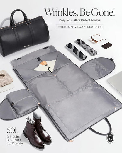 Travel Garment Bag Carry On, Convertible Garment Bags for Travel Suits and Dresses Folding, Garment Duffle Bags for Travel Carry On, Garment Duffel Bags for Travel, Carry on Garment Bag