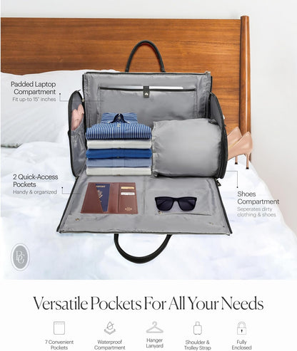 Travel Garment Bag Carry On, Convertible Garment Bags for Travel Suits and Dresses Folding, Garment Duffle Bags for Travel Carry On, Garment Duffel Bags for Travel, Carry on Garment Bag