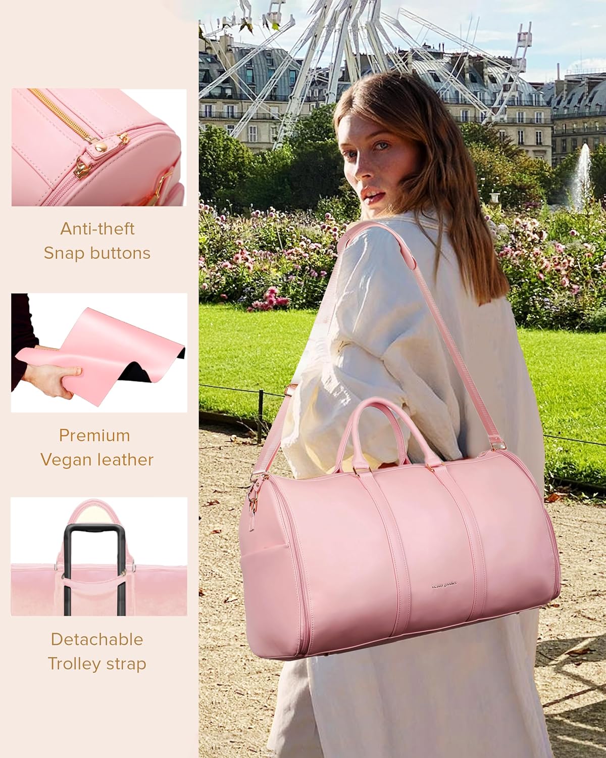 Travel Garment Bag Carry On, Convertible Garment Bags for Travel Suits and Dresses Folding, Garment Duffle Bags for Travel Carry On, Garment Duffel Bags for Travel, Carry on Garment Bag