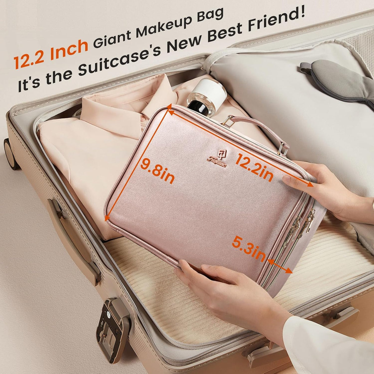 Makeup Bag with LED Lighted Mirror 12.2 IN Travel Makeup Bag Adjustable Brightness in 3 Colors Cosmetic Organizer Artist Storage Bag with Dividers Brush Holder Bag Vanity Black Checkerboard