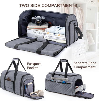 2in1 Garment Bags for Hanging Clothes - Suit Duffle Bag for Travel - Large Personal Item Travel Bag for Men Women, Convertible Carry On Bags for Dance Dress, Weekender Bag Luggage Bag