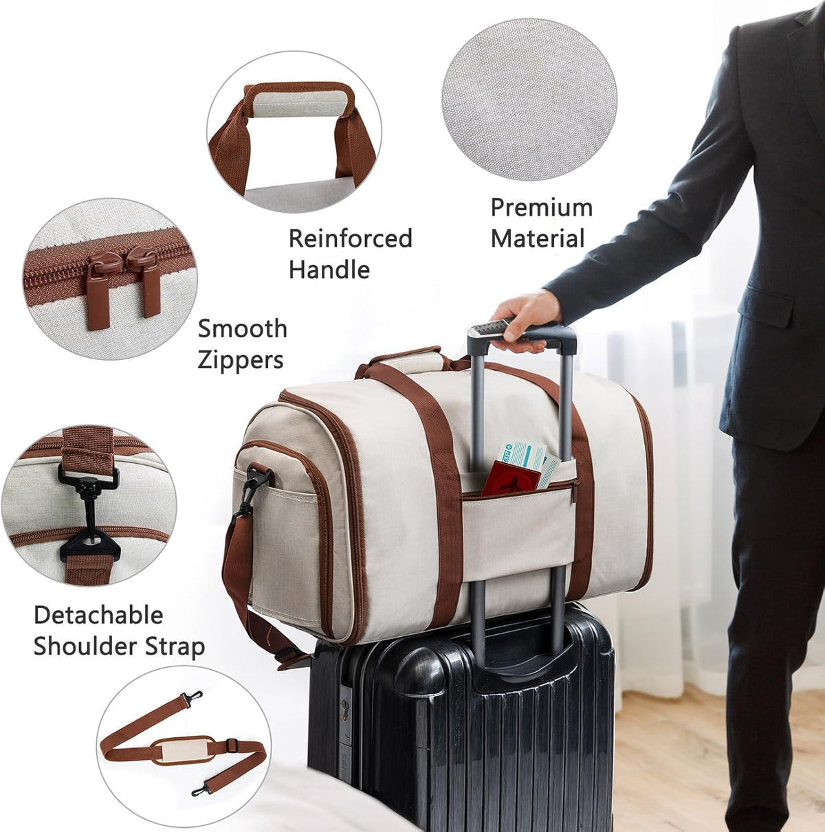 2in1 Garment Bags for Hanging Clothes - Suit Duffle Bag for Travel - Large Personal Item Travel Bag for Men Women, Convertible Carry On Bags for Dance Dress, Weekender Bag Luggage Bag