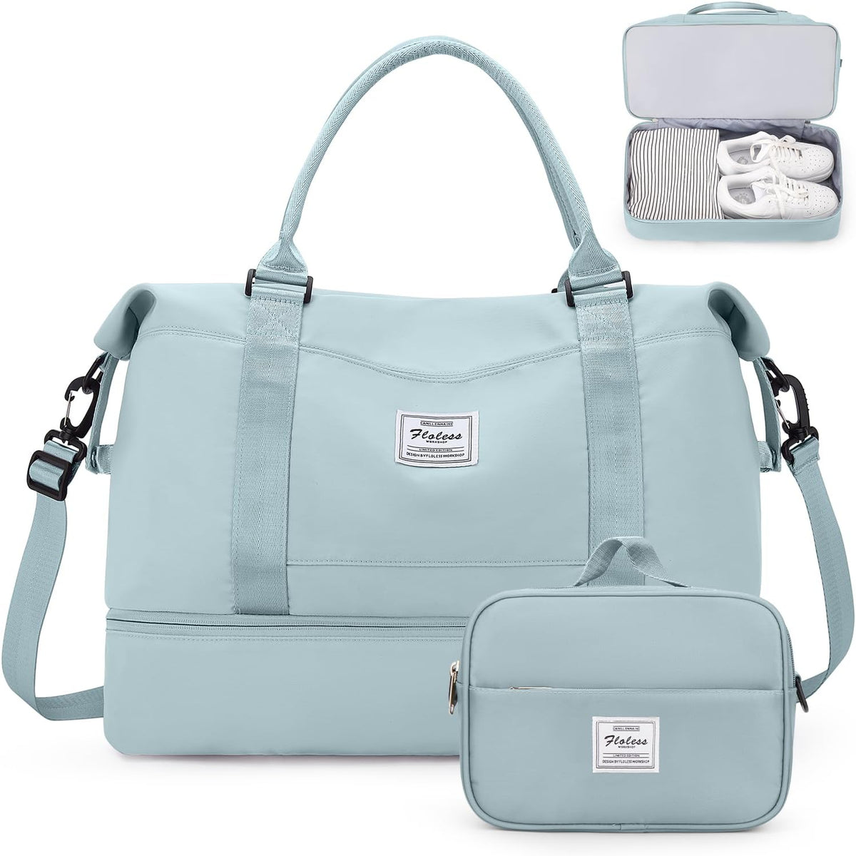 Weekender Bags for Women, Personal Item Travel Bag with Shoes Compartment | Overnight Travel Duffel Bag with Toiletry Bag, Airplane Friendly Carry-On Bag