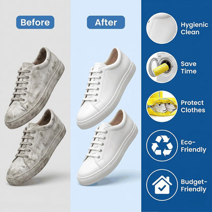 Shoe Washing Machine Bag, 2-Pack Microfiber Chenille Laundry Bag for Sneakers - Self-Locking Zipper, 360° Deep Clean, Noise Reduction, Fits All Shoe Sizes, for Tennis Running & Kids Shoes
