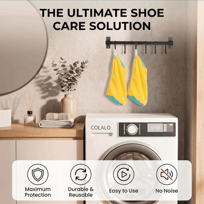 Shoe Washing Machine Bag, 2-Pack Microfiber Chenille Laundry Bag for Sneakers - Self-Locking Zipper, 360° Deep Clean, Noise Reduction, Fits All Shoe Sizes, for Tennis Running & Kids Shoes