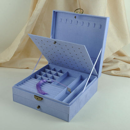 Women Jewelry Box Lockable 3 Layers Large Jewelry Organizer Storage Case for Earrings Necklaces Rings Bracelets,Green Display Jewel Holder (Green)